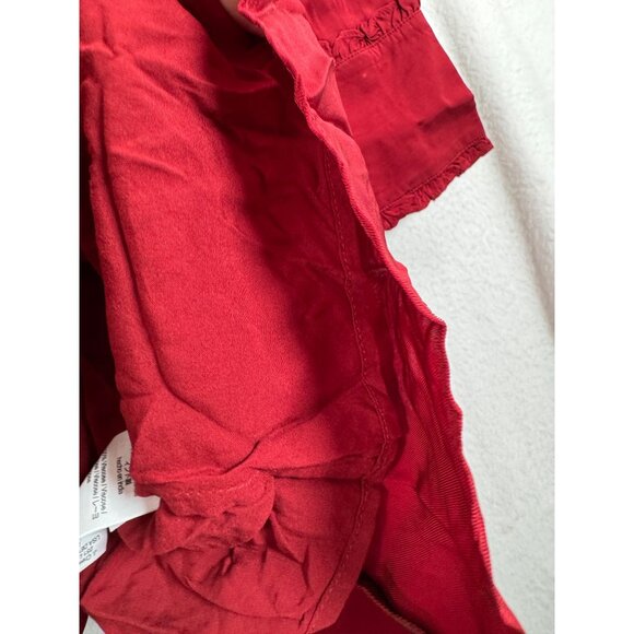 J.Crew Amelia popover shirtdress in drapey‎ viscose twill red preppy sz L - Picture 6 of 7
